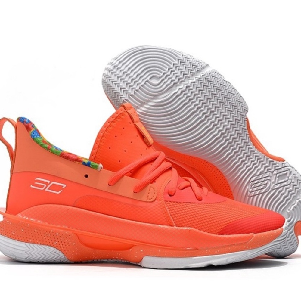 Under Armour Curry 7 sour patch kids peach size M 9 W 10.5